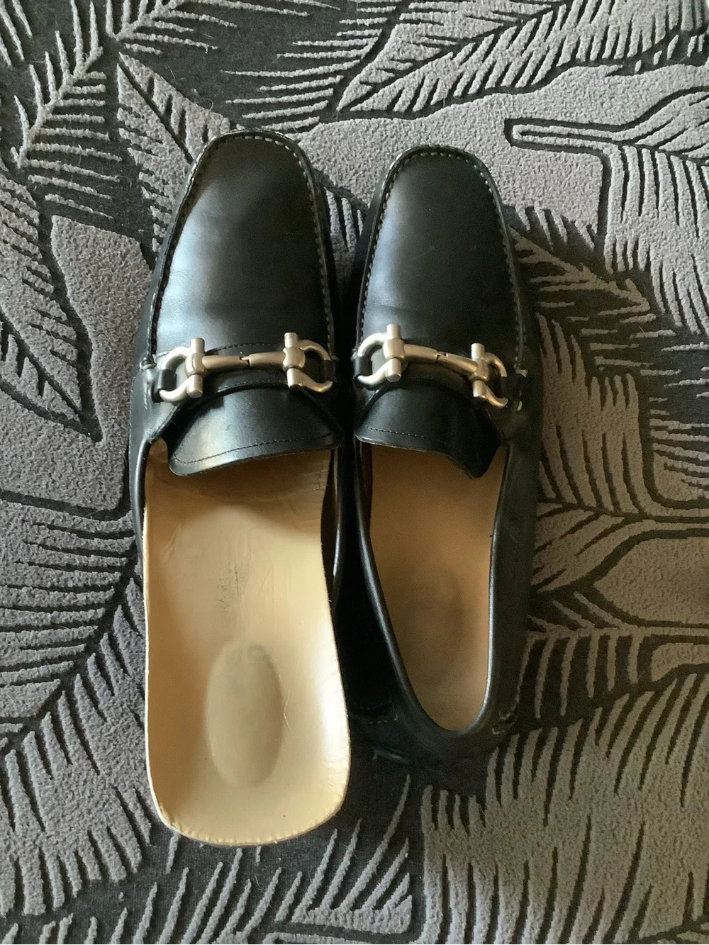 Salvatore Ferragamo Black Leather Bit Loafers
